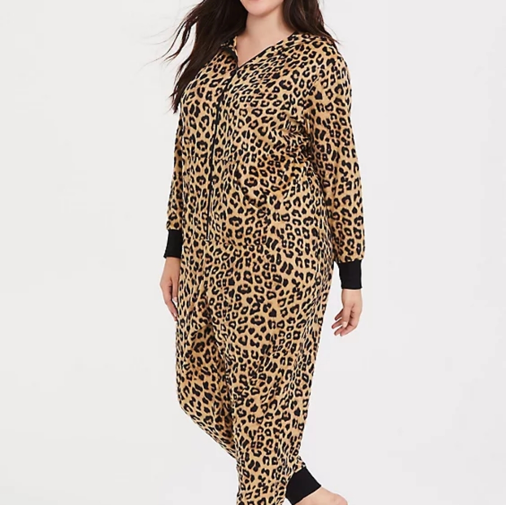Leopard Fleece Onesie